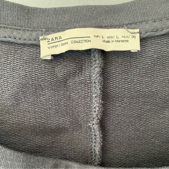 🔴 Zara Charcoal Lace-Up Sleeve Sweatshirt - Picture 4 of 4